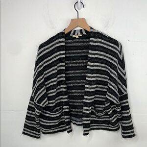 Madewell Oversized Striped Upbeat Open Front Cardigan With Pockets size XS